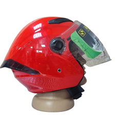 Мотошолом Mototech MT-606, відкритого типу, червоний, з прозорим склом та вбудованими окулярами