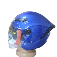 Мотошолом Mototech MT-606, відкритого типу, синій, з прозорим склом та вбудованими окулярами