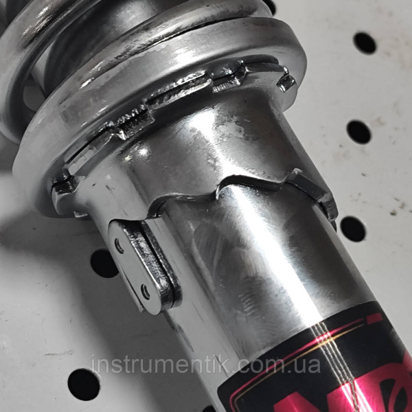Амортизатор NDT 340 мм задні Дельта, Альфа, Актив сріблястий короткий стакан регульовані