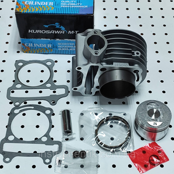 Циліндр (комплект) 150сс/4т GY6-150 Kurosawa M-T (57.4mm 112,5)