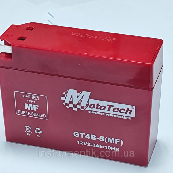 Акумулятор 12V 2.3Ah на скутер Suzuki GT4B-5 (GEL) 2024 рік MotoTech