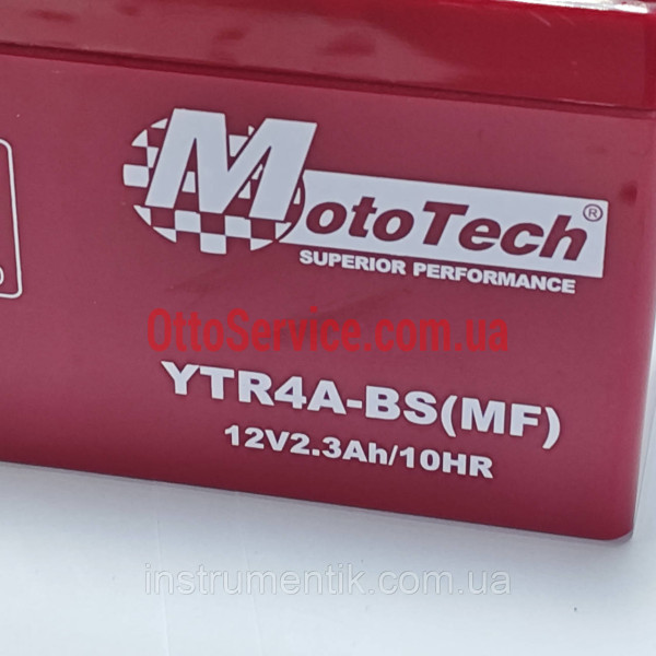 Акумулятор 12V 2.3Ah на скутер Honda, YTR4A (GEL) MotoTech 2026 рік