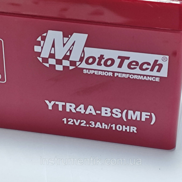 Акумулятор 12V 2.3Ah на скутер Honda, YTR4A (GEL) MotoTech 2025 рік