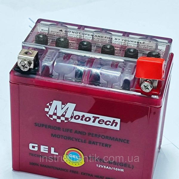 Акумулятор 12V 5Ah MotoTech UTX5L-BS (GEL) 2024 рік низький