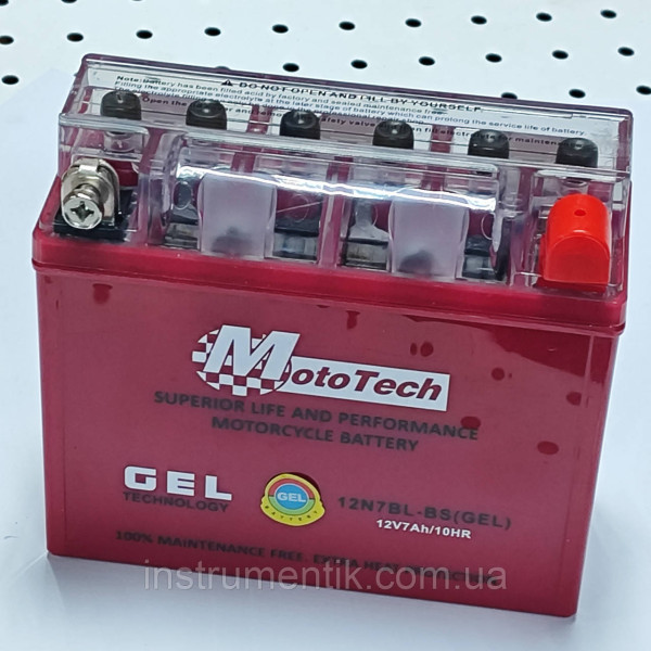 Акумулятор 12V 7Ah 12N7BL-BS (GEL) MotoTech 2024 рік