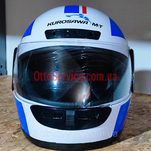 Мотошолом HF-101/501 розмір M (БІЛО-СИНІЙ) KUROSAWA-MT
