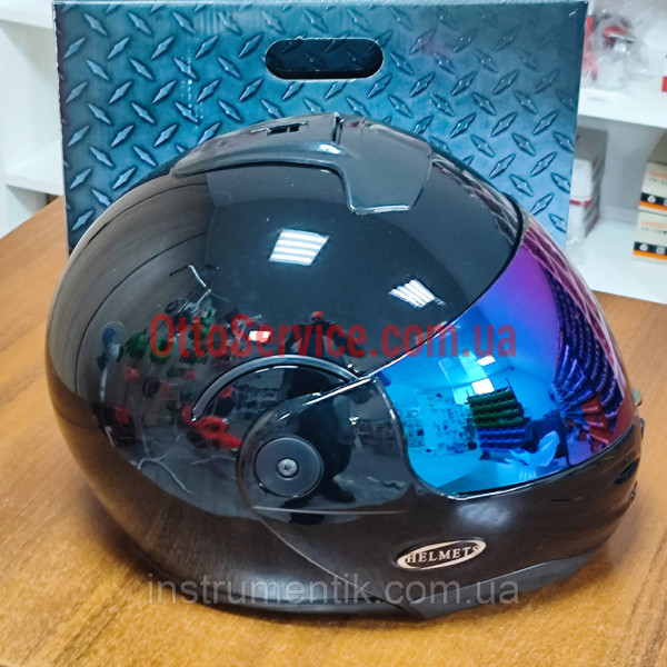 Шолом мотоциклетний HELMET HF-108 чорний розмір M